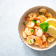 Frying shrimps with lemon in the bawl. - PhotoDune Item for Sale