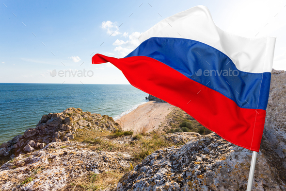 Flag of Russia waving - Stock Photo - Images