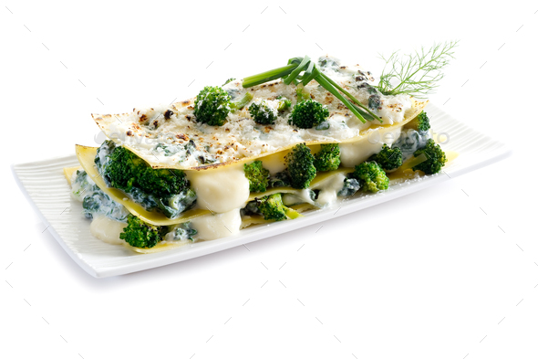 vegetatarian lasagne with broccoli and spinach Stock Photo by MarcoMayer vegetatarian lasagne with broccoli and spinach Stock Photo by MarcoMayer