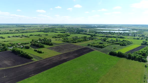 Beautiful Rural Summer Landscape From a Height in Russia