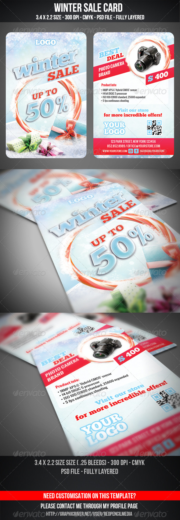 Winter Sale Card - Cards & Invites Print Templates