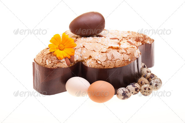 Photo: Easter Traditional Sweets - Italian Colomba - Stock Photo - Images