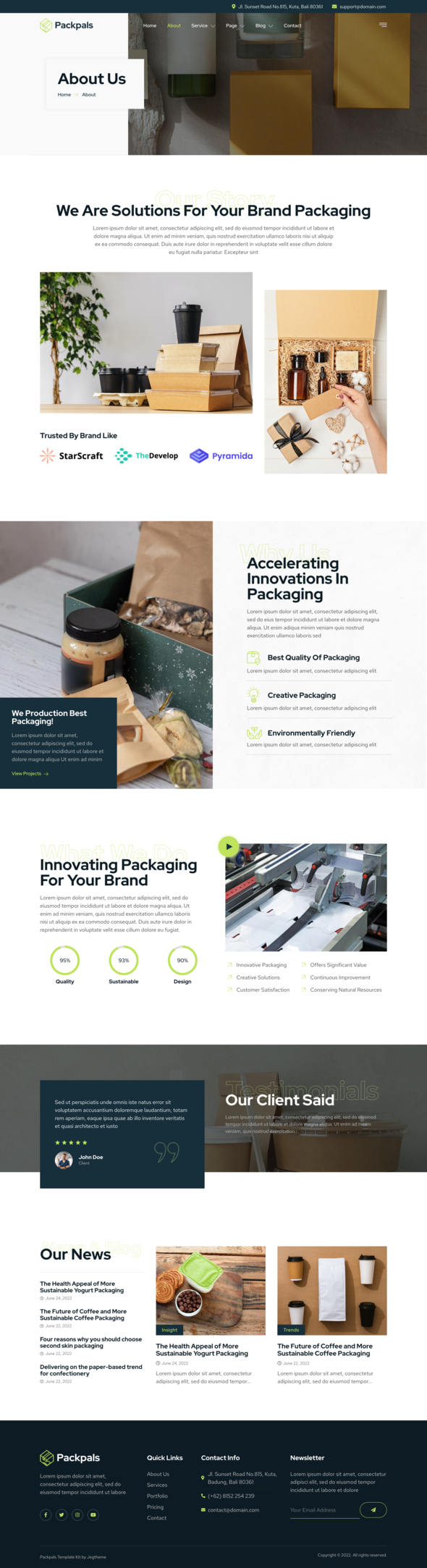 Packpals ? Packaging Company Elementor Template Kit