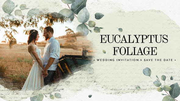 Eucalyptus Foliage Wedding Invitation Save the Date