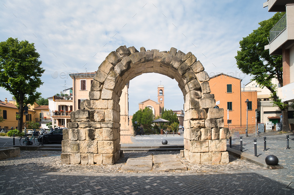 The Montanara or Sant Andrea Gate in  Rimini - Stock Photo - Images