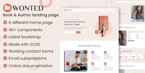 Wonted – Book & Author Landing page