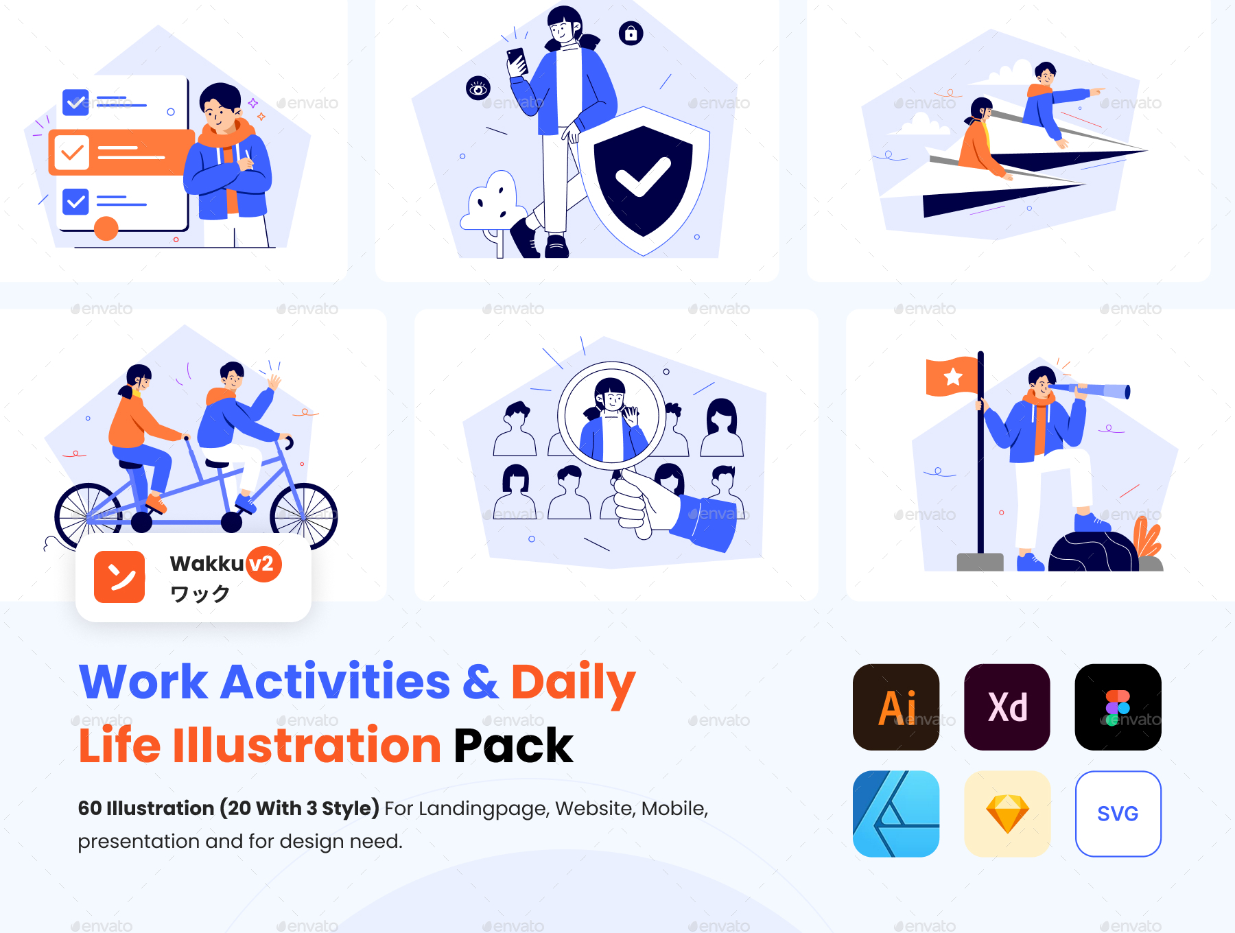 Work Activities & Daily Life Illustration Pack, Vectors | GraphicRiver