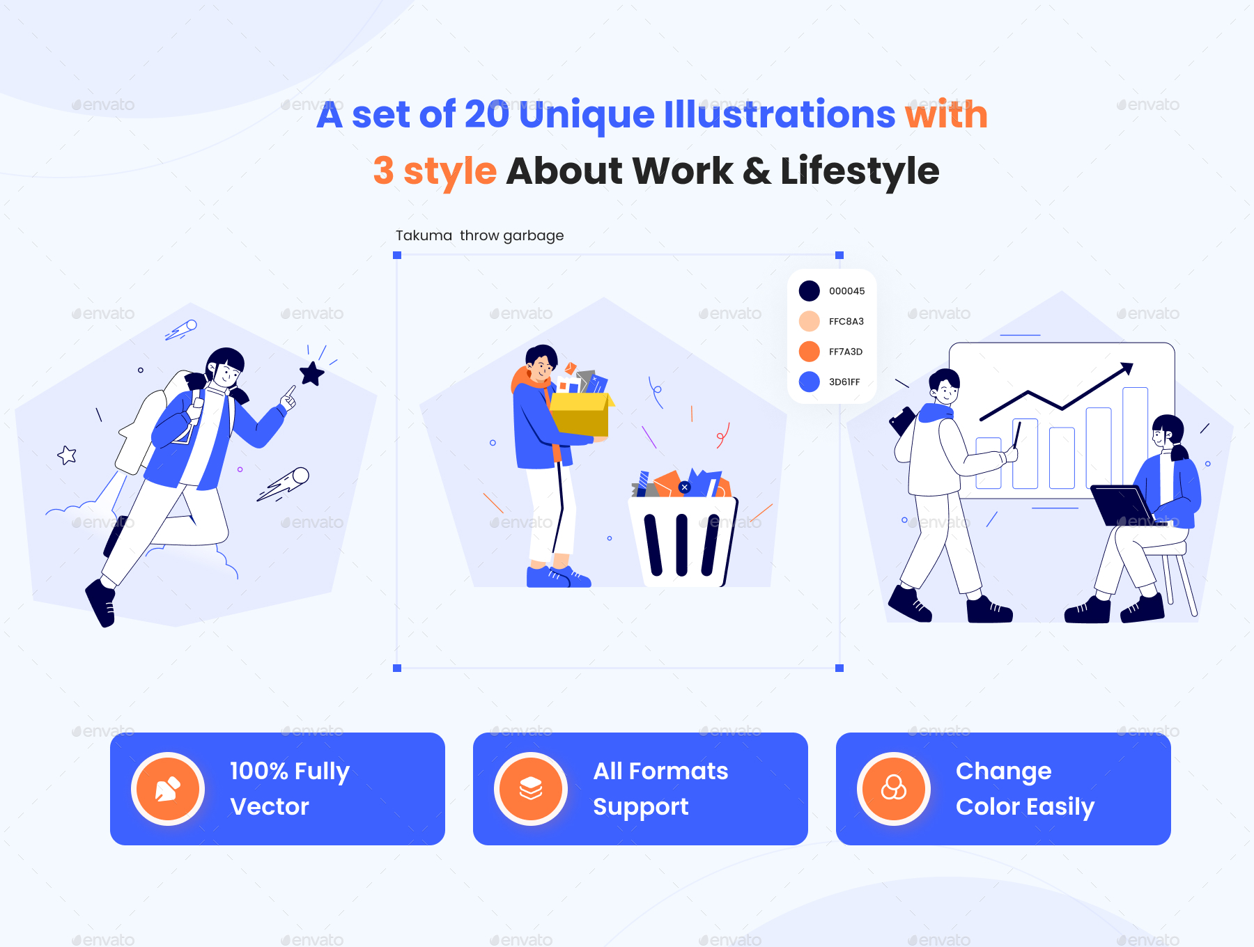 Work Activities & Daily Life Illustration Pack, Vectors GraphicRiver