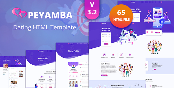 Fabulous Peyamba - Dating Website HTML Template