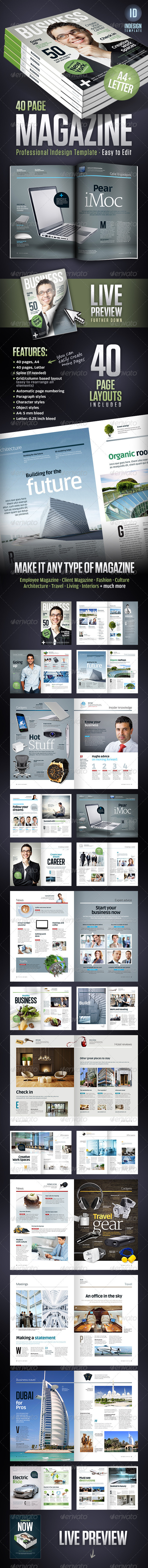 Business Magazine Template A4 + Letter - 40 pages - Magazines Print Templates