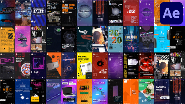 Cyberpunk Instagram Stories Elements template preview