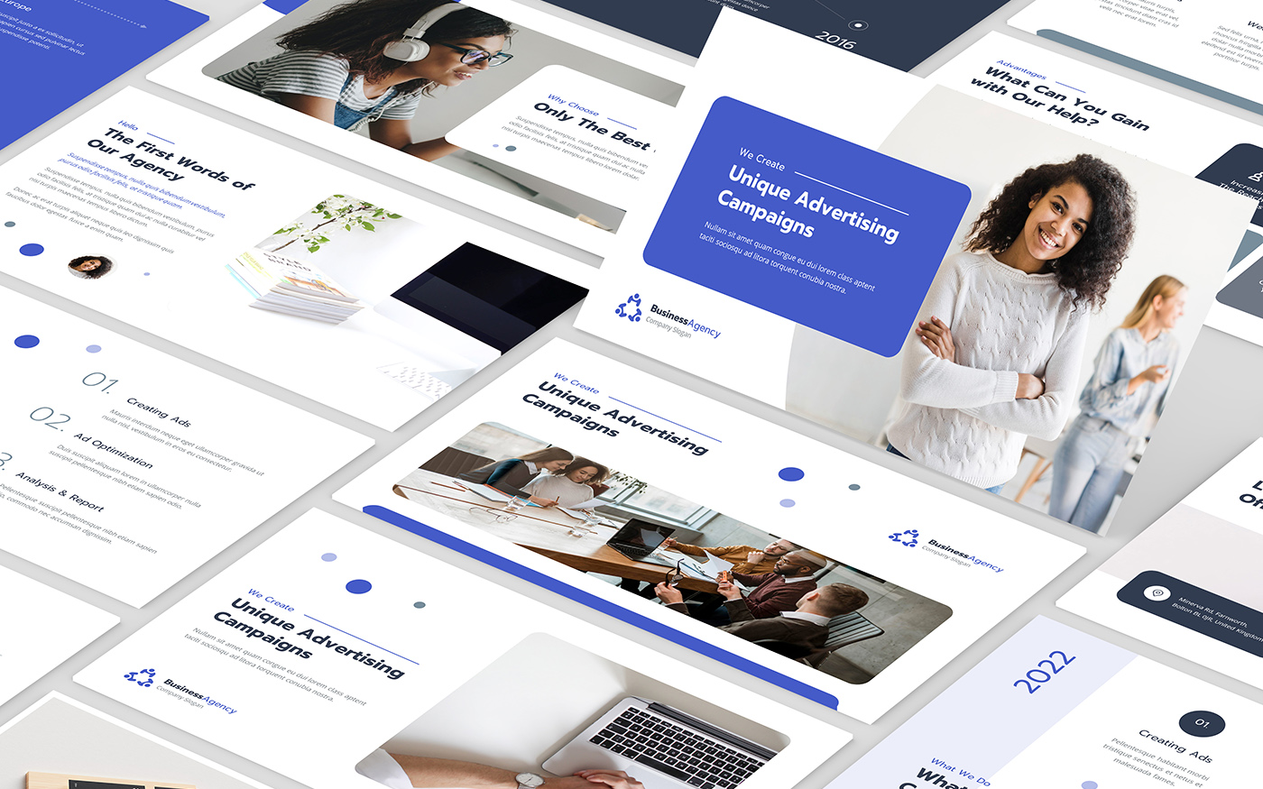 Business Agency Company Profile PowerPoint Template, Presentation Templates