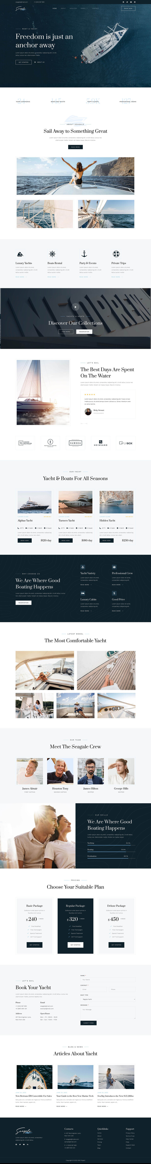 Seagale - Yacht Club & Boat Rental Elementor Template Kit