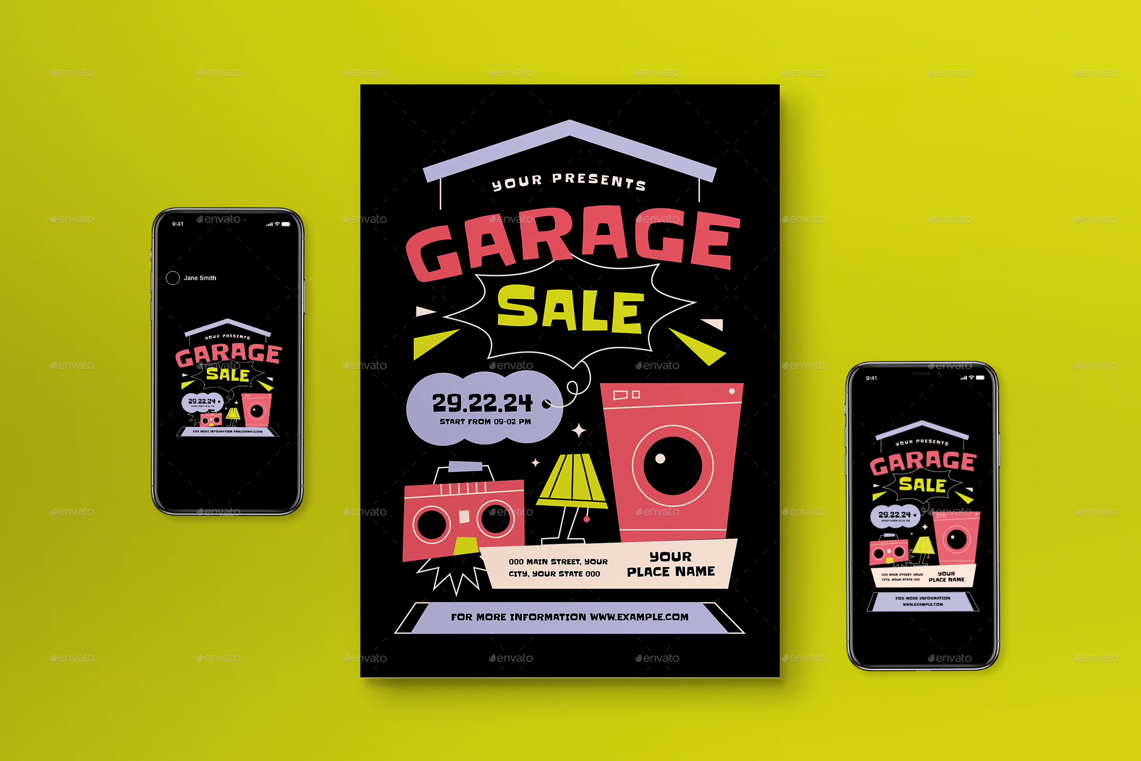 Garage Sale Flyer Set, Print Templates | GraphicRiver