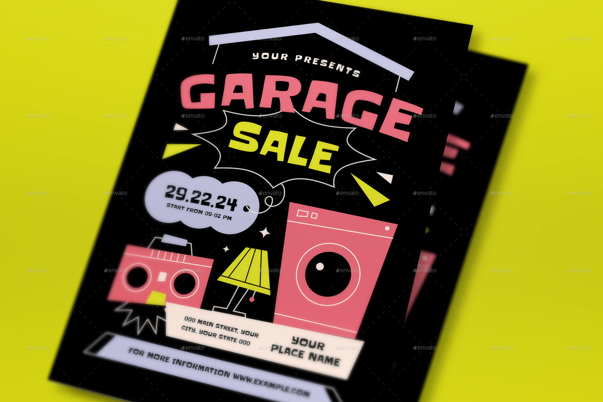 Garage Sale Flyer Set, Print Templates | GraphicRiver