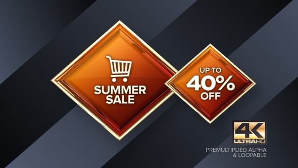 Summer Sale 40 Percent Off Rotating Sign 4K Looping Design Element