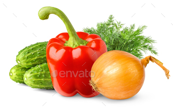 Isolated fresh vegetables