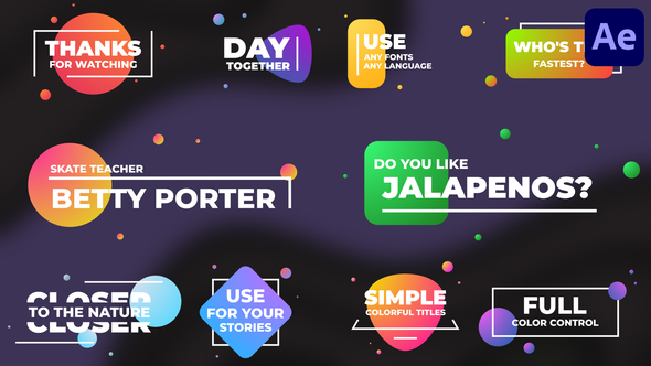 Simple Colorful Titles for After Effects