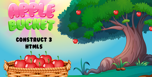 Apple Bucket Game (Construct 3 | C3P | HTML5) Collect The Apple
