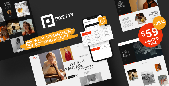Pixetty – Photographer Booking Theme