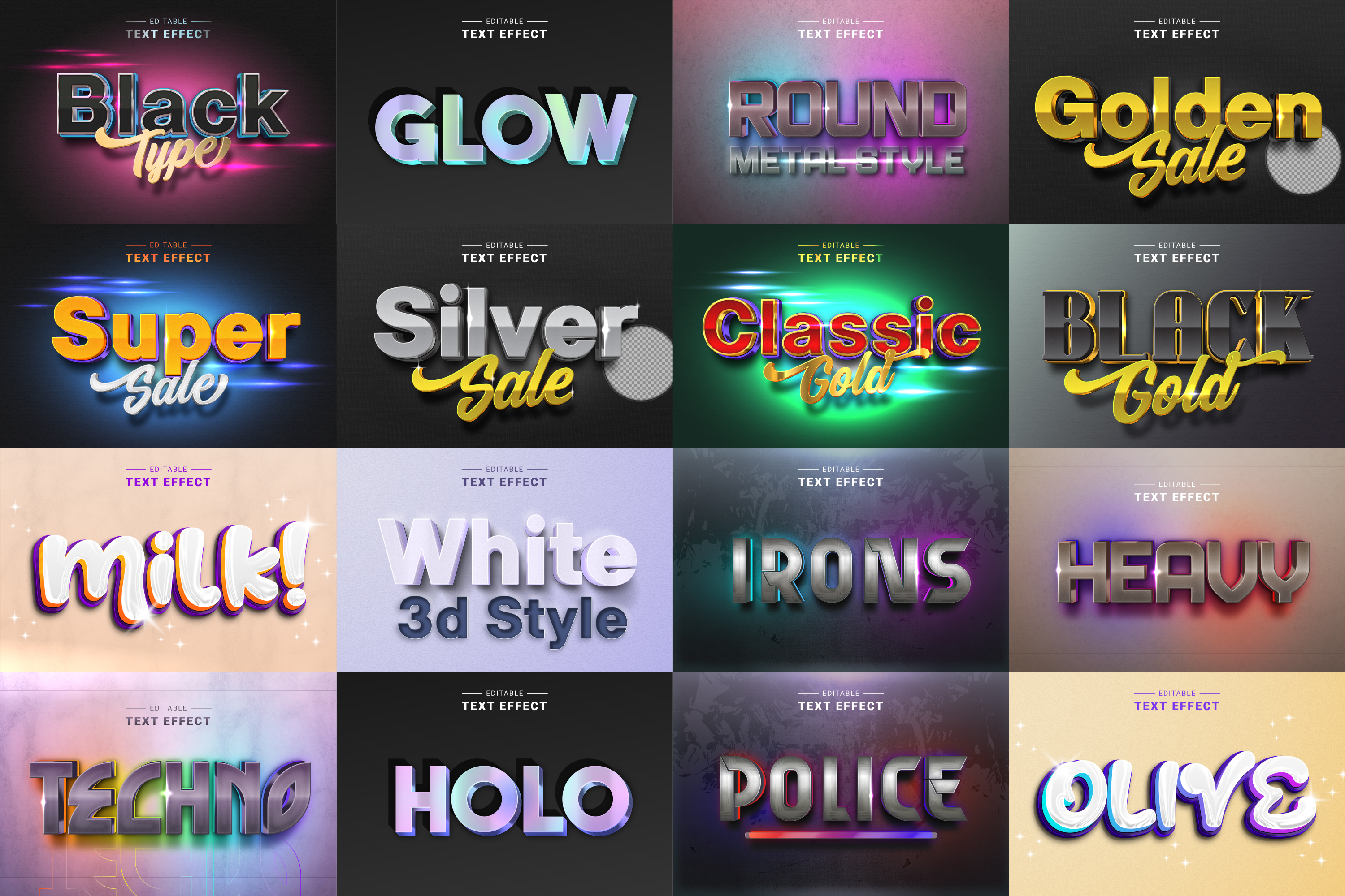 50 Editable 3D Text Effects Design N24, Add-ons | GraphicRiver