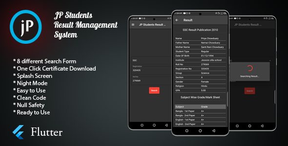 JP Students Result Management System Flutter App