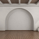 Empty white room with arch wall - PhotoDune Item for Sale
