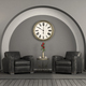 Classic style interior with arch wall and black armchair - PhotoDune Item for Sale