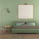 Green elegant bedroom with double bed - PhotoDune Item for Sale