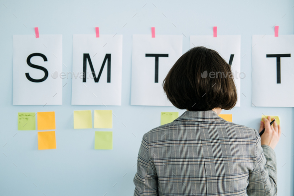 Time Management, Planning weekly schedule For Business Owners managers. Young Businesswoman, manager - Stock Photo - Images