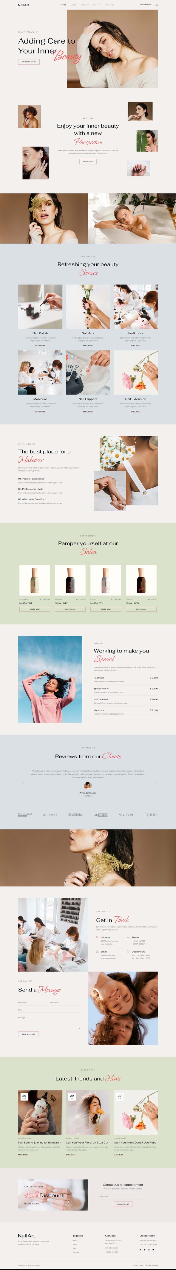 Nailart - Nail Salon & Beauty Care Elementor Template Kit