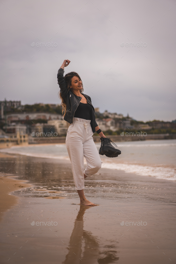 Swarthy Young Girl Poses On Beach Stock Photo 18464404 | Shutterstock
