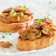 Tasty and fresh bruschetta with mushrooms for breakfast. - PhotoDune Item for Sale