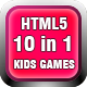 Ten in One Kids Educational Games For Website (Included HTML5 Only) 10 Games in 1 File