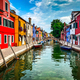 Boats and colorful painted houses in a canal of Burano island, Venice, Italy - PhotoDune Item for Sale