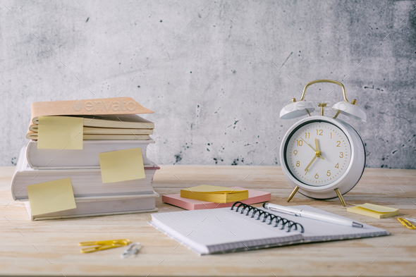 Concept of time management for office and school - Stock Photo - Images