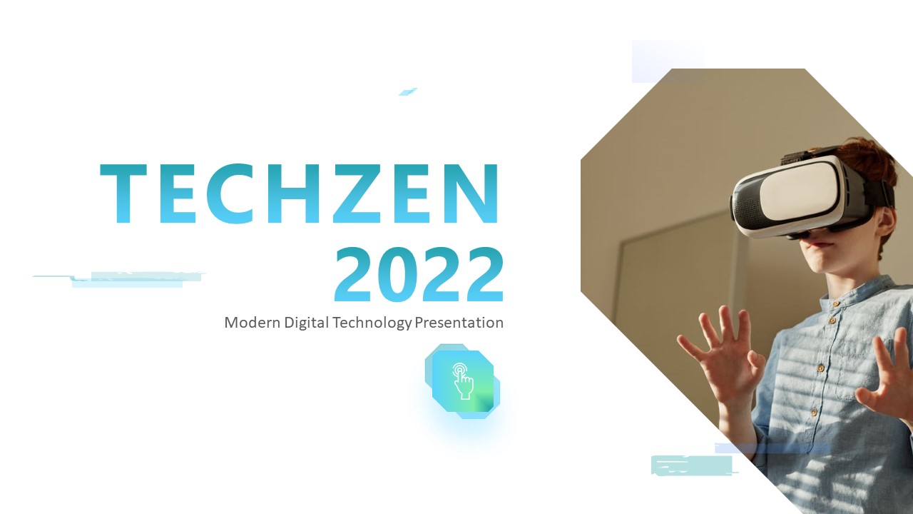 Techzen Modern Technology PowerPoint Template, Presentation Templates