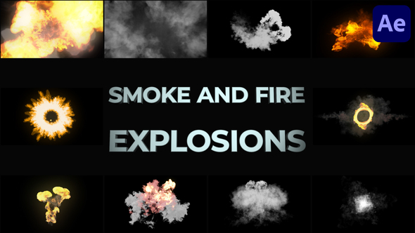 Smoke And Fire Explosions And Transitions for After Effects