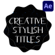 Creative Stylish Titles for After Effects - VideoHive Item for Sale