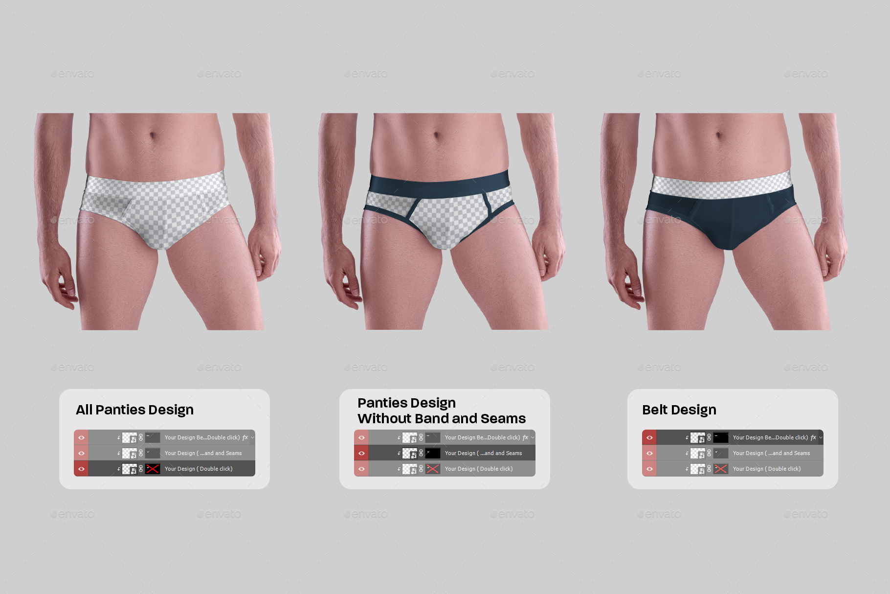 12 Mockups Men's Slip Underpants, Graphics