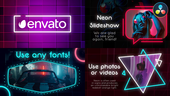 Neon Slideshow for DaVinci Resolve
