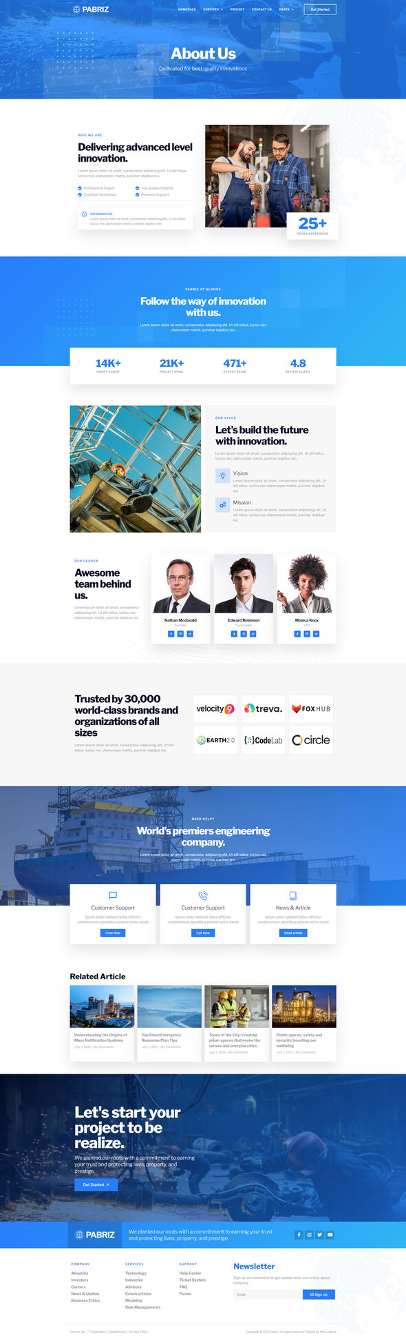 Pabriz - Engineering & Industrial Service Elementor Template Kit by ...