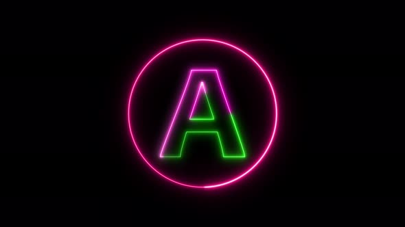 Glowing neon font. pink and green color glowing neon letter.  Vd 1301