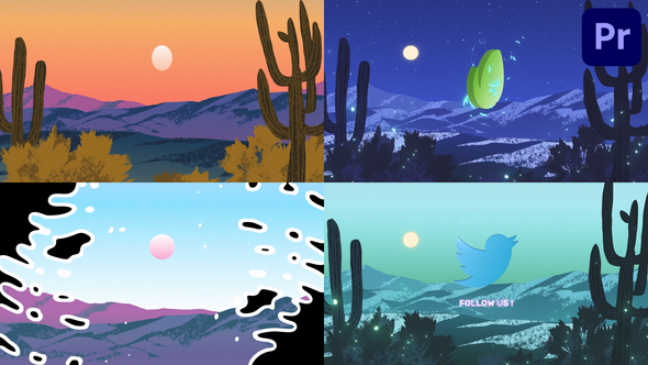 Sunset Painting Logo for Premiere Pro