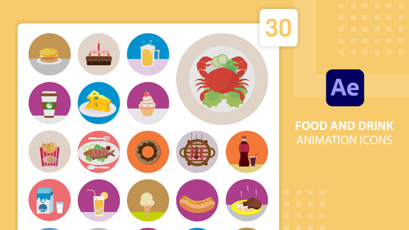 Food and Drink Animation Icons | After Effects