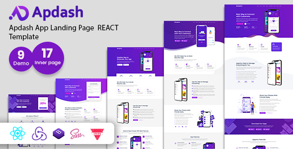 Apdash - App Landing Page React Template