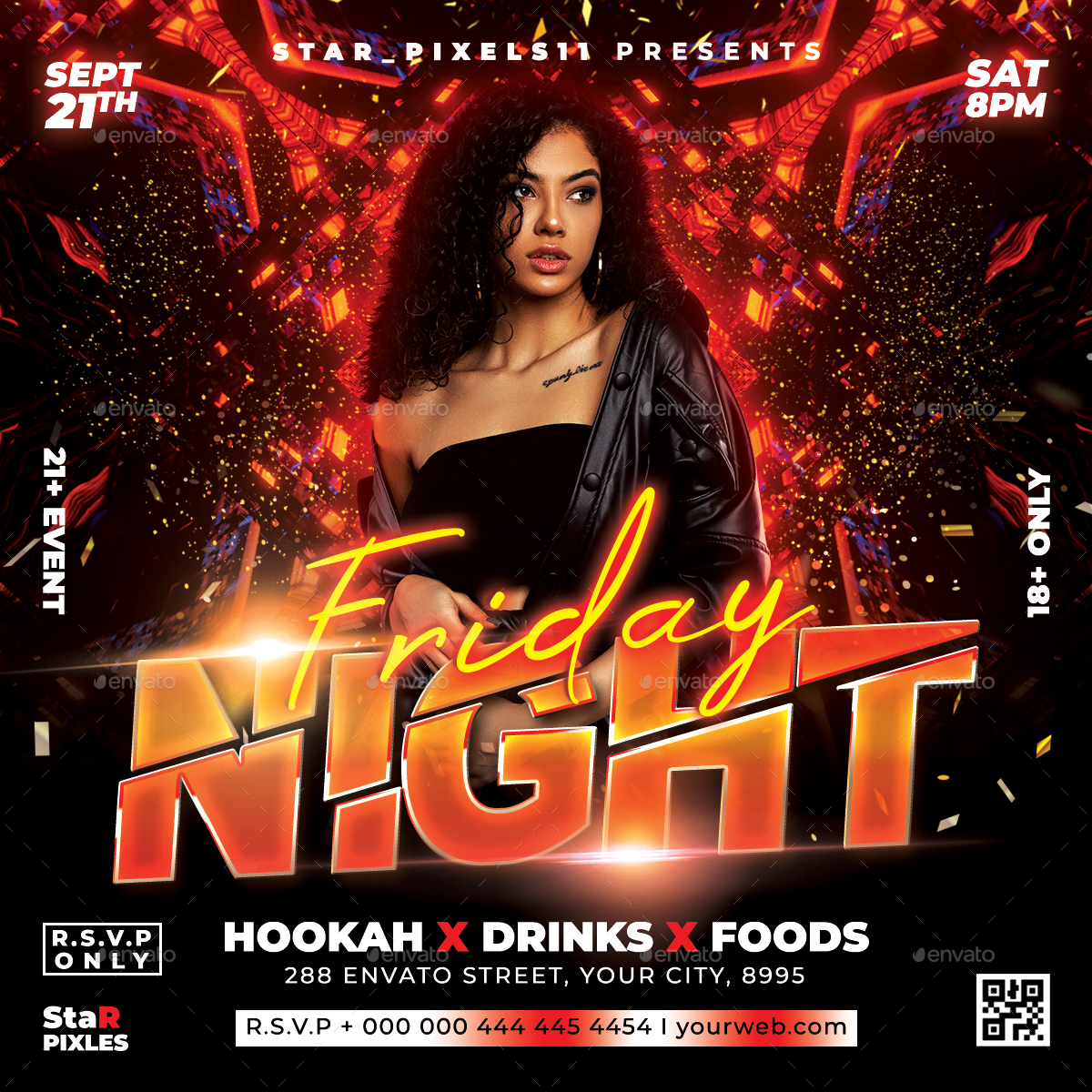 Night Club Flyer, Print Templates | GraphicRiver