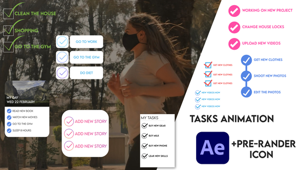 Tasks Animation broadcast-packages template preview