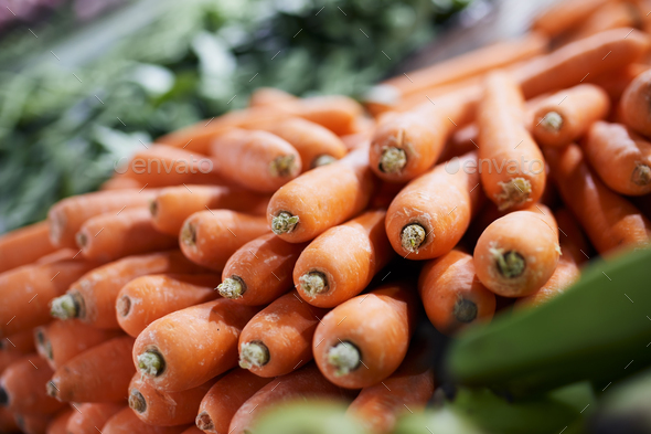 Sale of fresh raw carrots