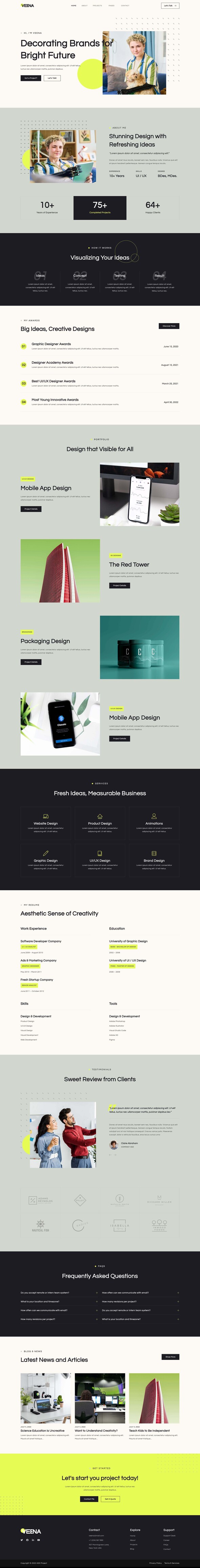 Veena – Personal Creative Portfolio Elementor Template Kit